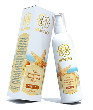 Солнцезащитное молочко для лица и тела SPF 15 Sentio  200мл